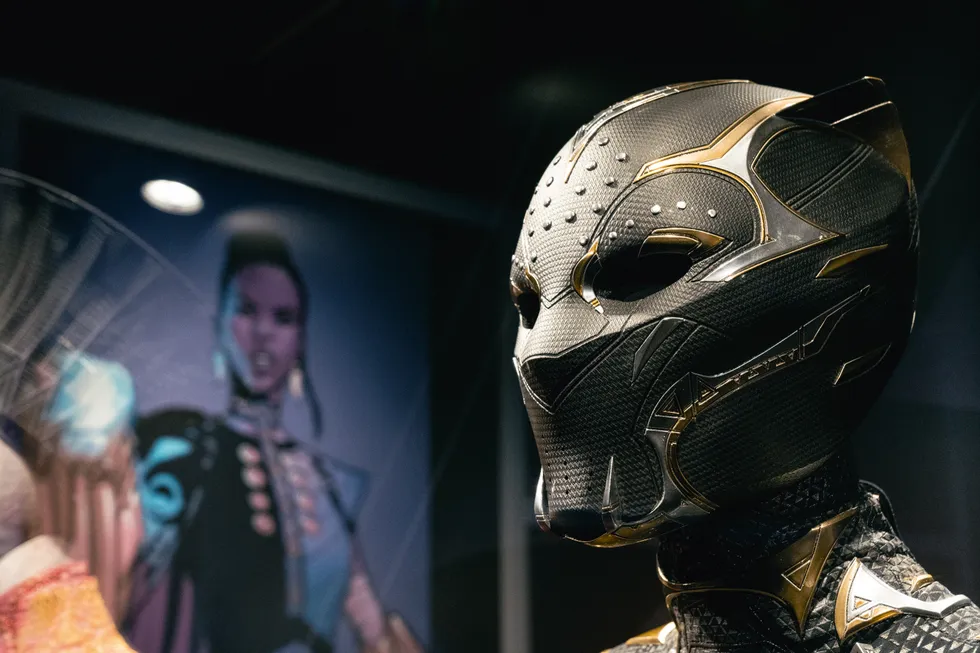 Image from Marvel: The Exhibit of Hulk breaking out of a wall.