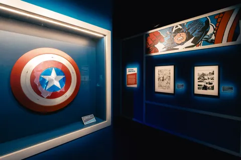 Image from Marvel: The Exhibit of Hulk breaking out of a wall.
